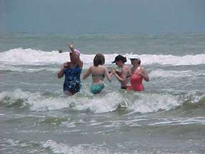 Swimming in the Gulf of Mexico at Galveston