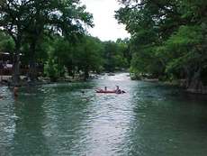 Raftoing on the Guadalupe River in Gruene, Texas