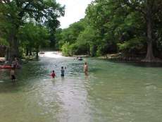 Swimming in the guadalupe River in Guene, Texas